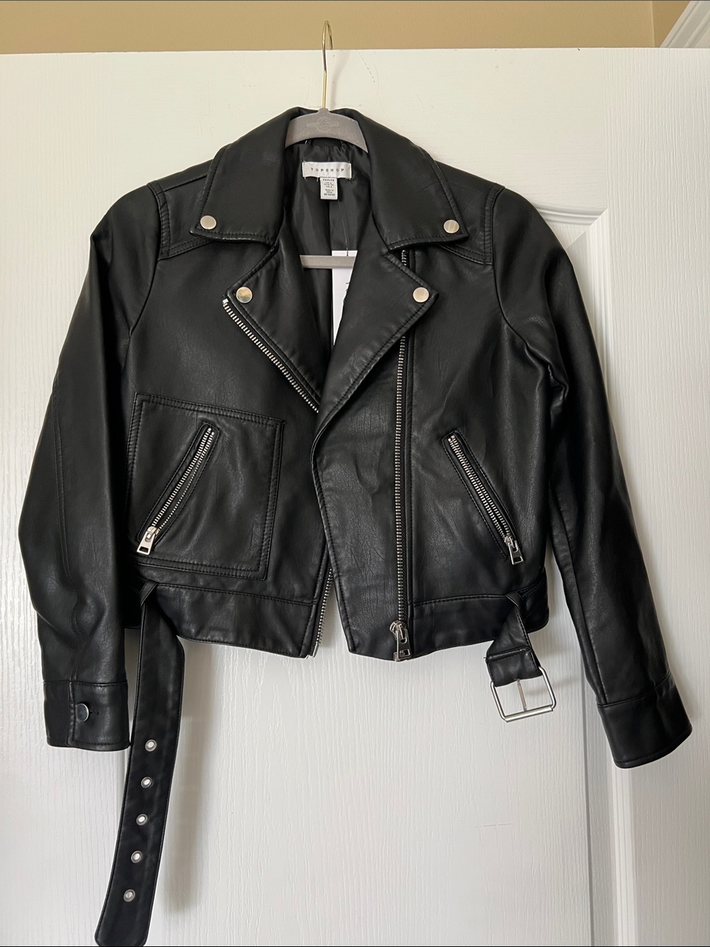 Topshop Belted Biker Jacket